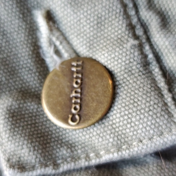 Carhartt green carpenters pants no size tag waist 19 "  inseam 33 EUC - Picture 6 of 9